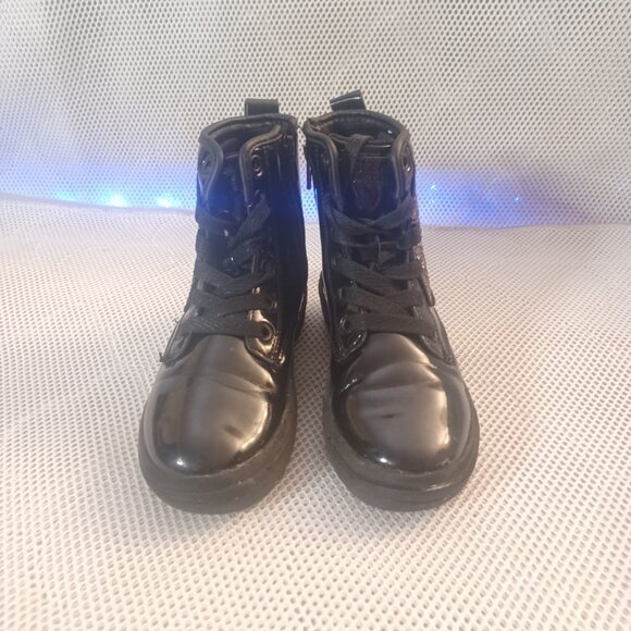 Skechers SN 303440L Kids Black Glitter Butterfly High-top Combat Boots US 13 - Picture 4 of 10